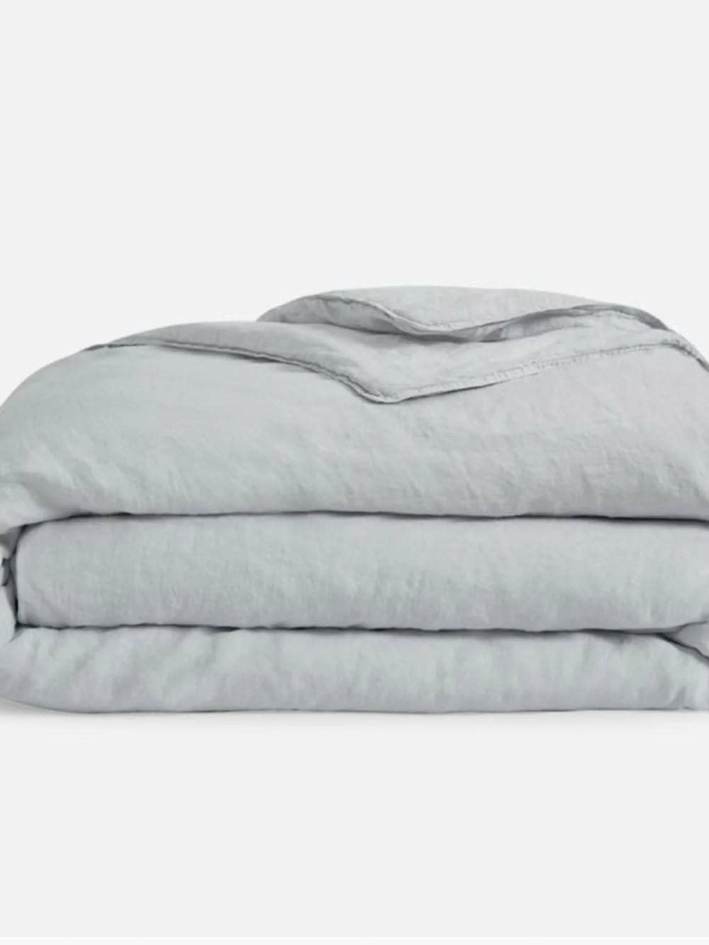Brooklinen Light Gray Linen Duvet Cover. Color is called Haze.